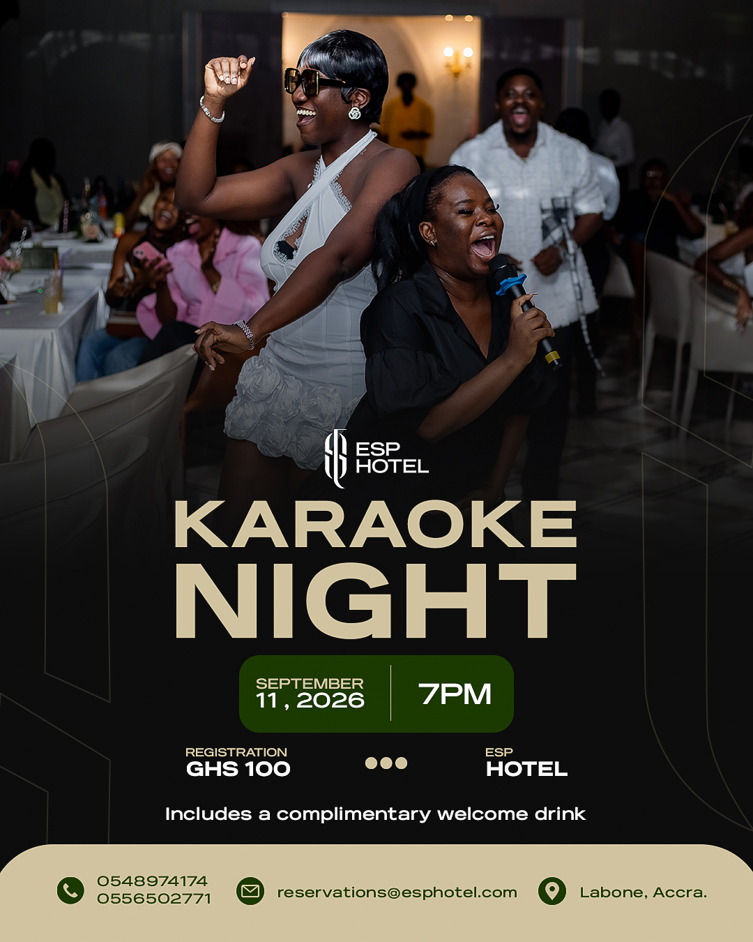 ESP Hotel karaoke guests singing during karaoke night
